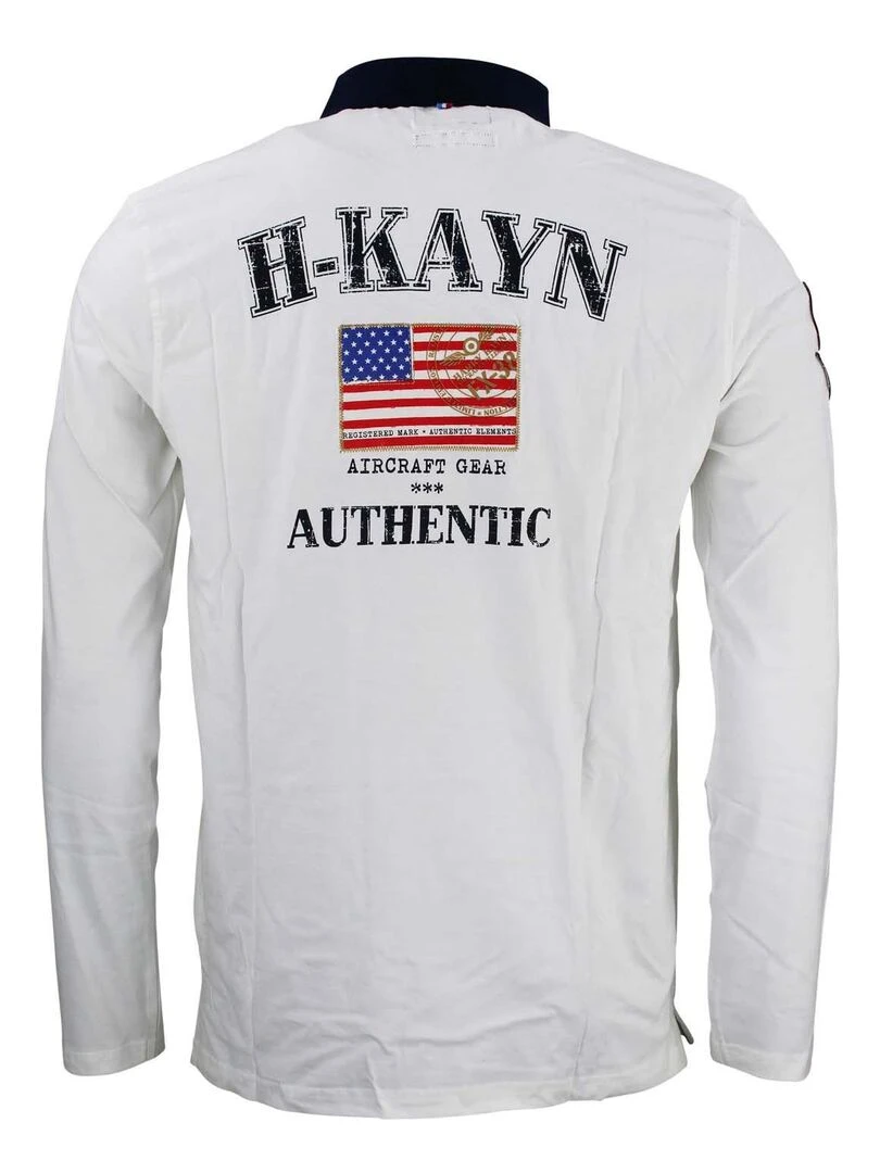 Polo manches longues homme CEGAM HARRY KAYN Blanc