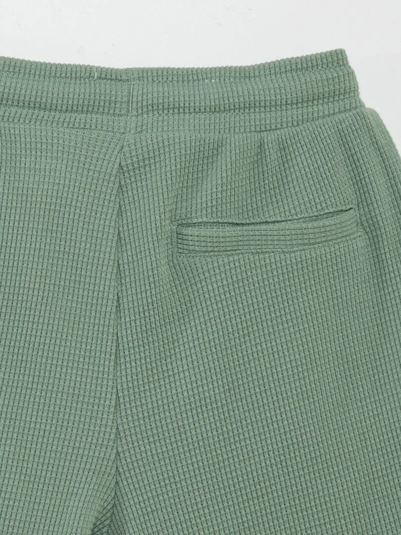 Short en nid d'abeilles   Vert