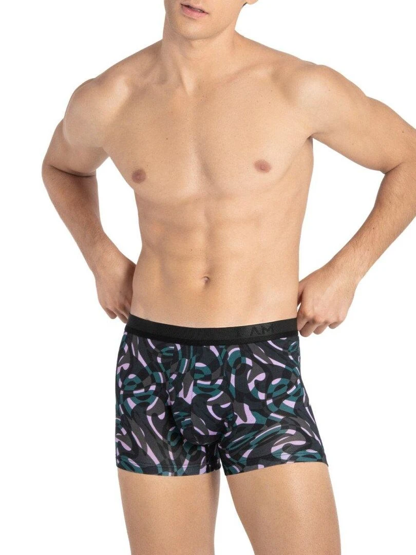Boxer homme imprimé abstrait Masato   Noir