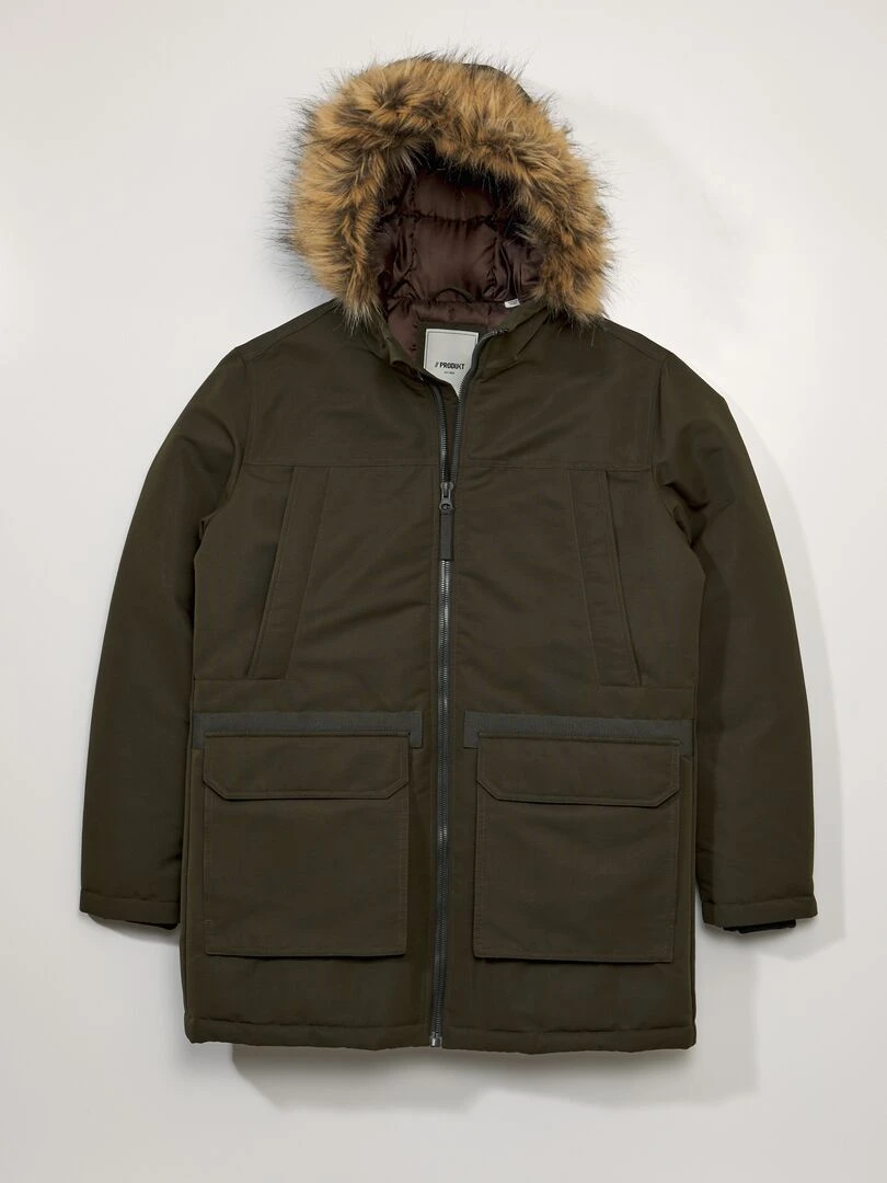 Parka à capuche Kaki