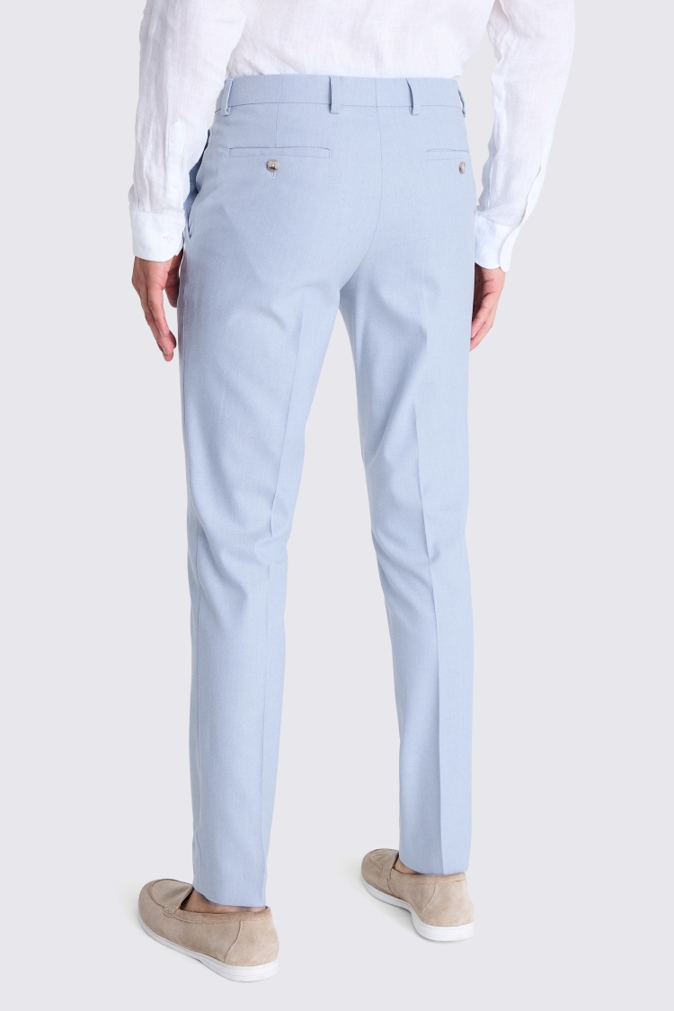 Slim Fit Light Blue Flannel Trousers Buy Online at Moss
