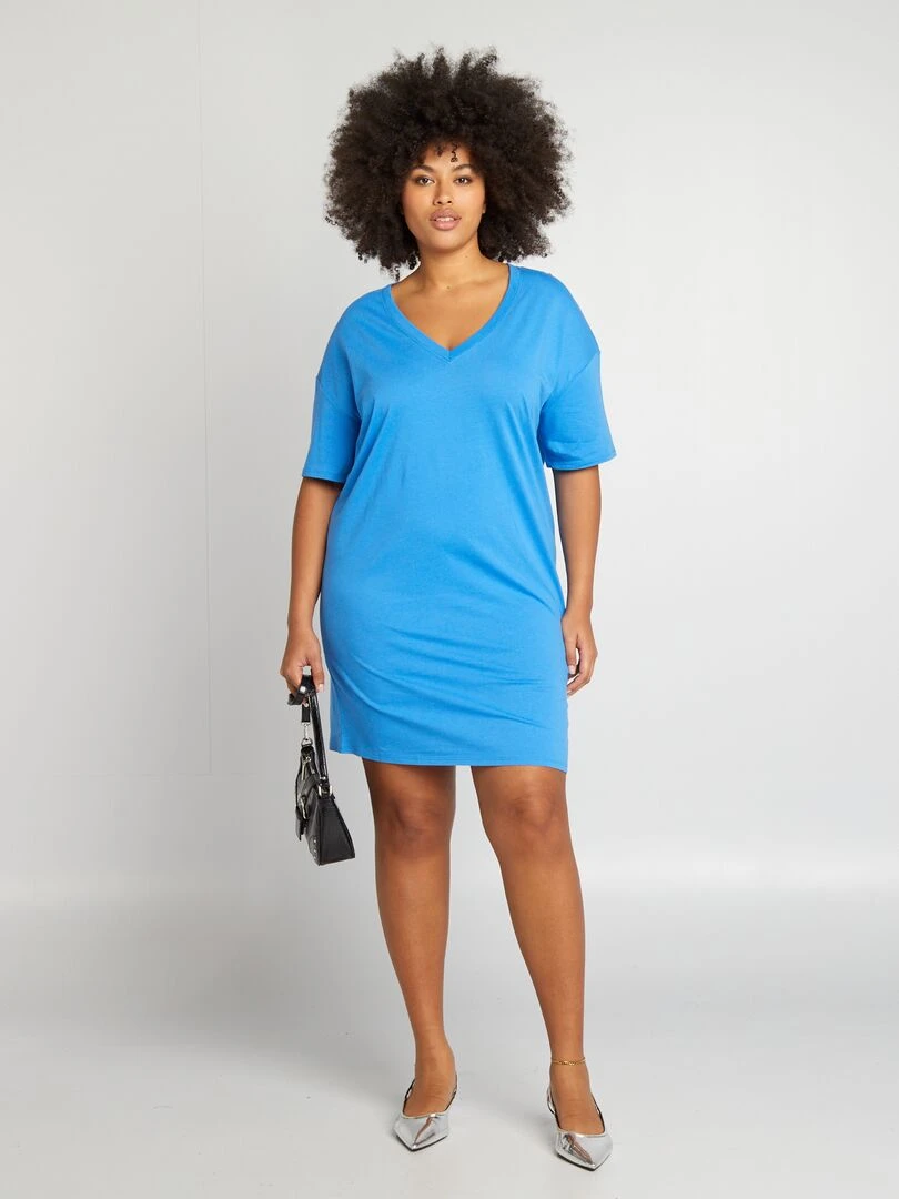Robe tee shirt large Bleu