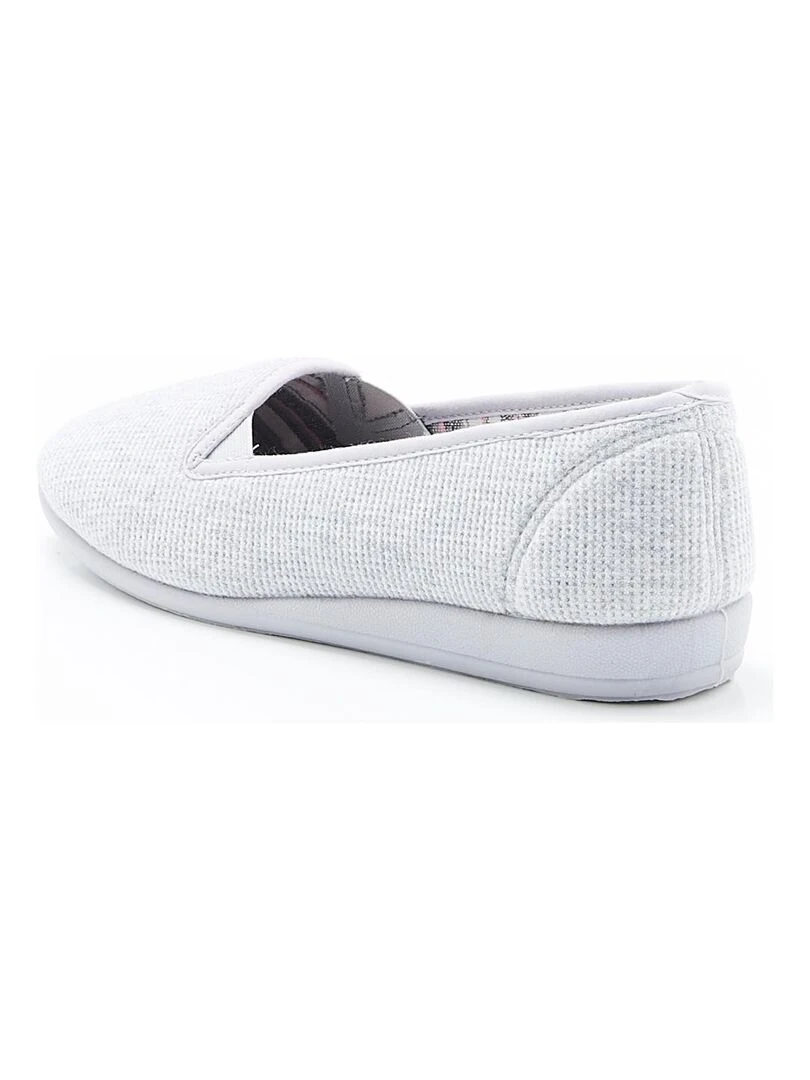 Pantoufles en maille gaufrée   Damart   Gris clair
