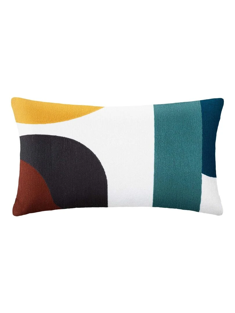 Coussin aux motifs géométriques Blanc