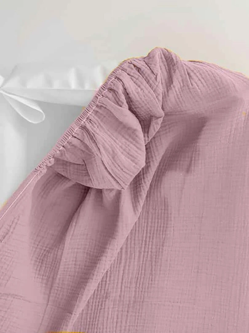 Housse de Matelas à Langer en Coton Bio Rose   Rose