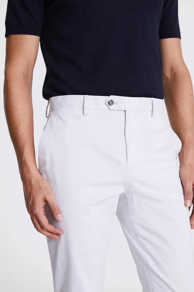 Slim Fit Light Grey Stretch Chinos   Buy Online at Moss