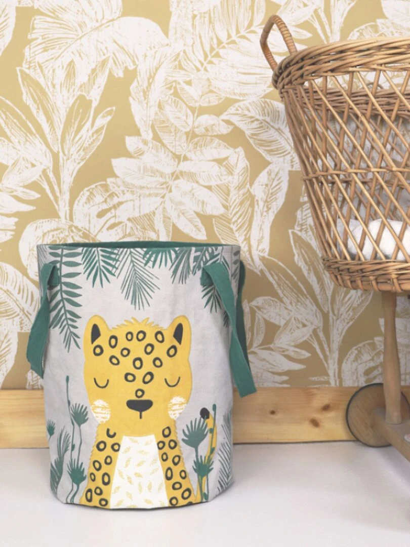 Panier de rangement léopard Sören (30 x 40 cm)   Jaune