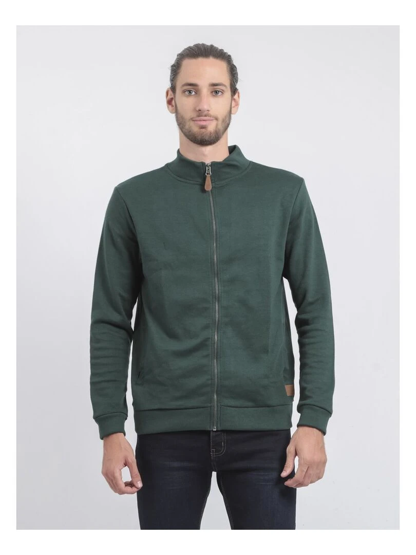 Gilet zippé col montant WITS Vert foncé