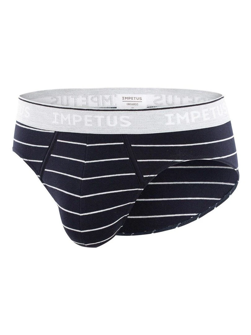 Slip rayé en coton bio Cotton Organic   Bleu