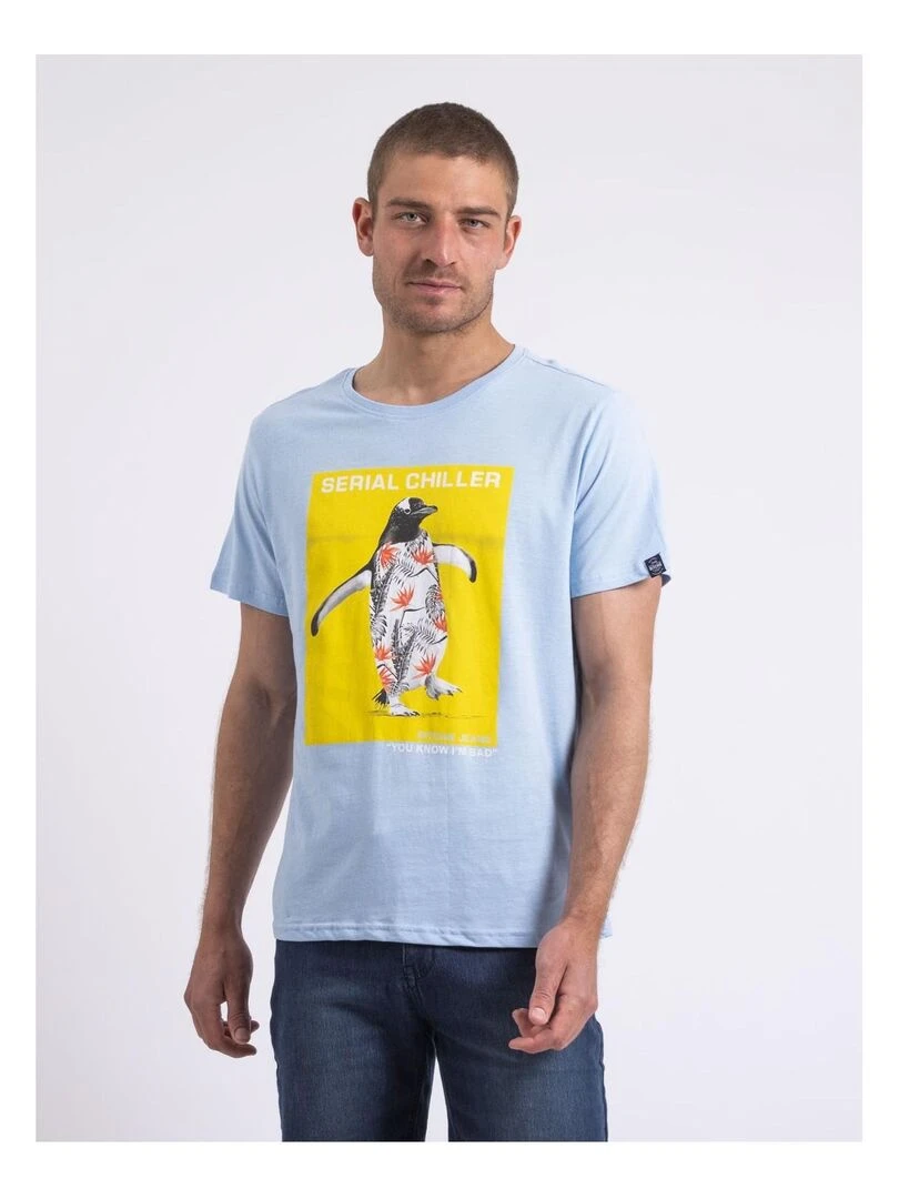 T shirt col rond NIRALVINO Bleu ciel