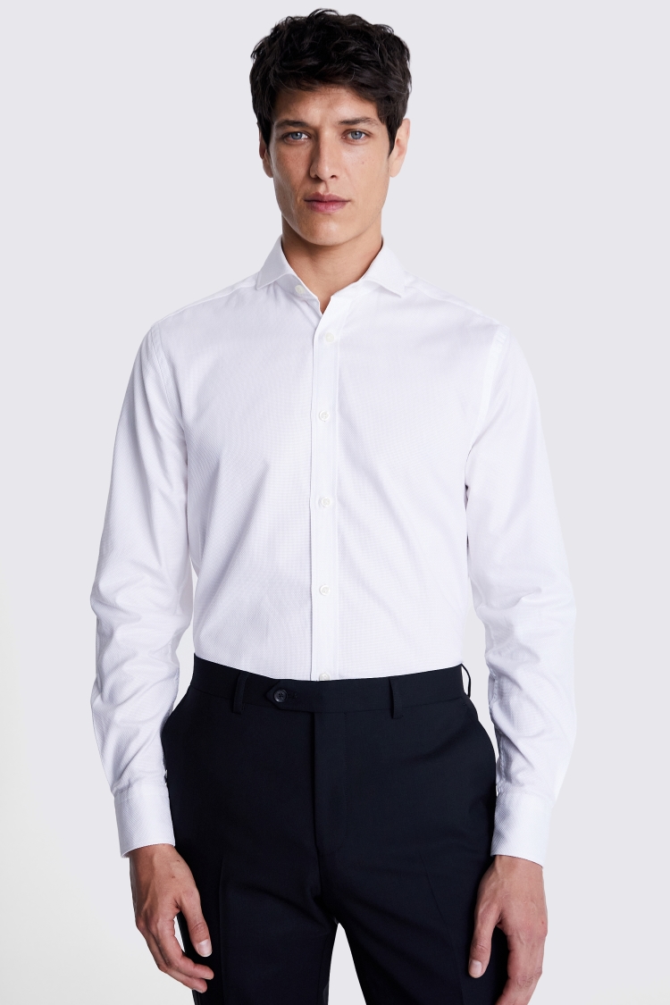 Tailored Fit White Dobby Shirt Buy Online at Moss