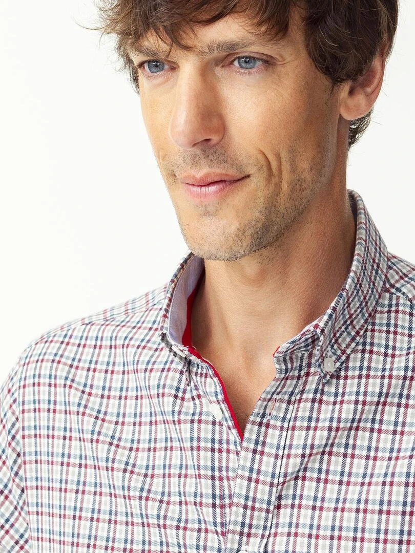 Chemise micro carreaux chaude Thermolactyl   Damart   Bleu