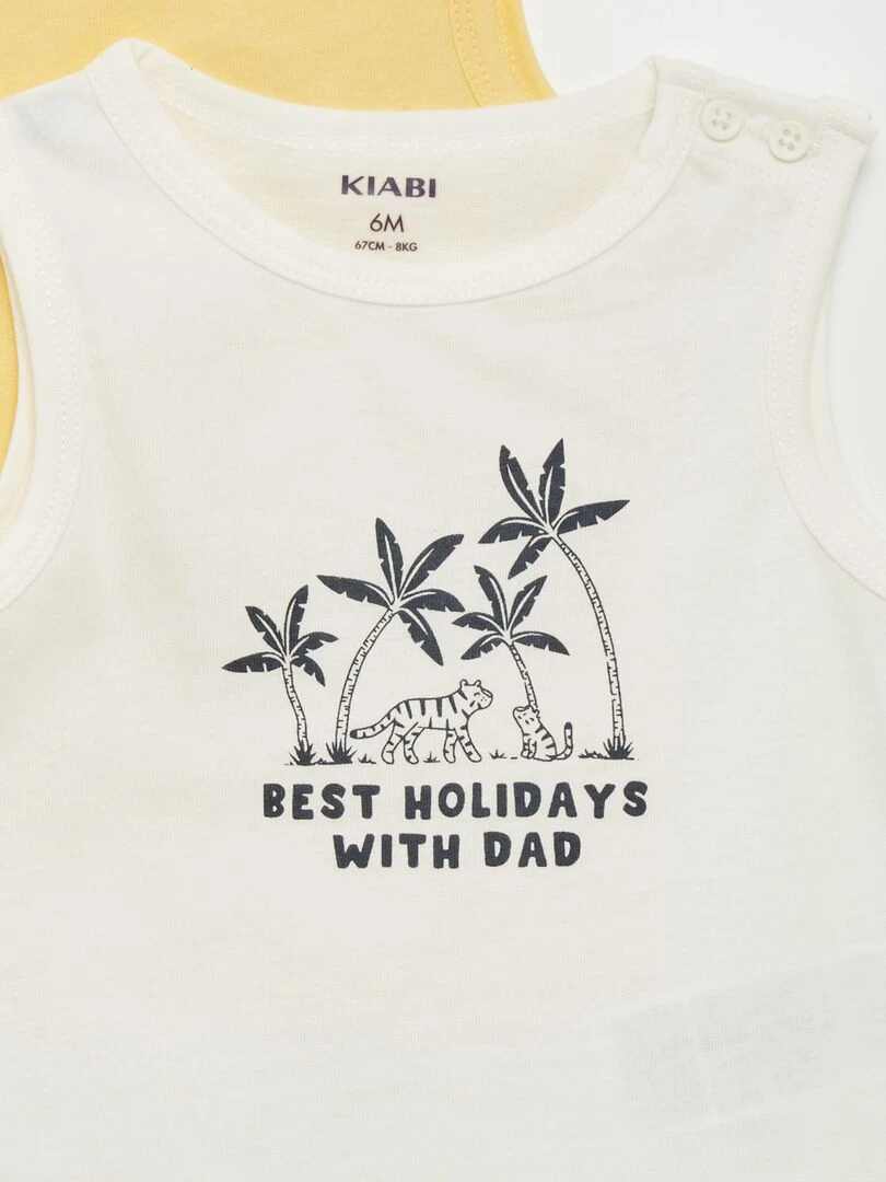 Lot de 2 débardeurs en jersey   Jaune