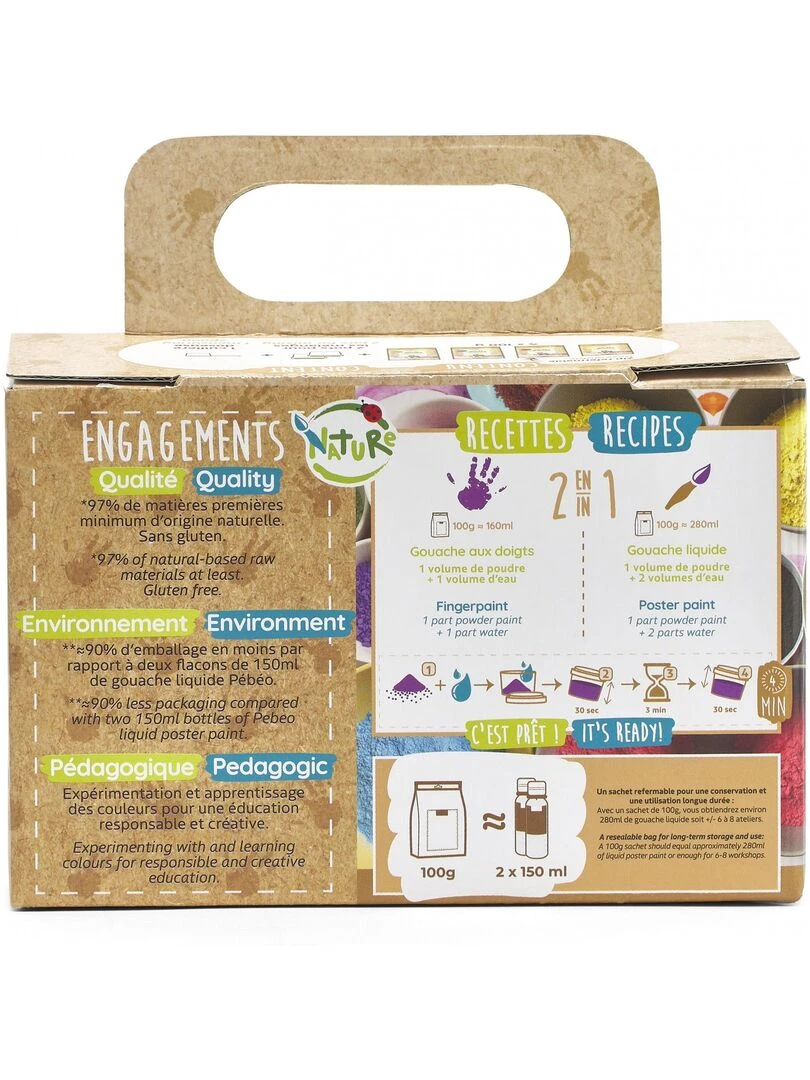 Set de 10 sachets de gouache en poudre 10 x 180 g N/A