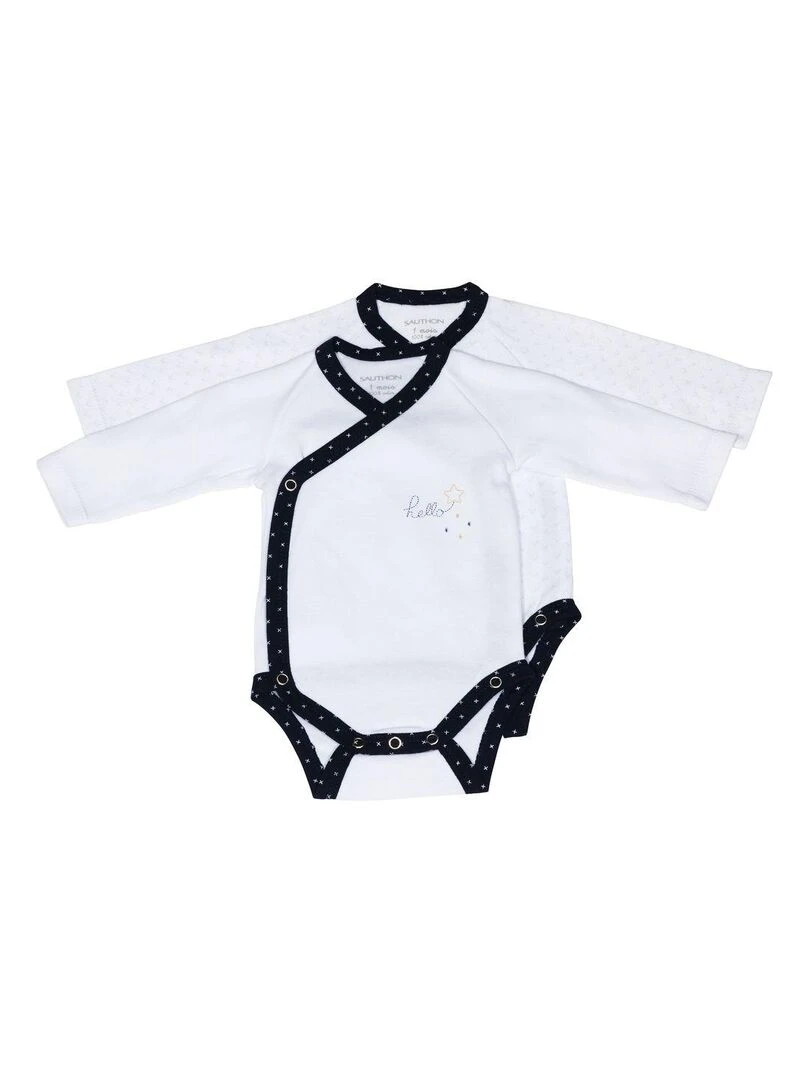 Bodies bébé à manches longues Lot de 2 SAUTHON Blanc
