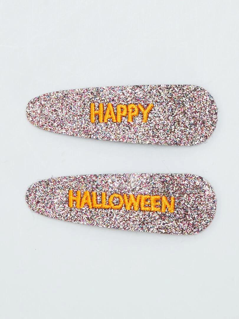 Lot de 2 pinces clic clac Halloween Multicolore