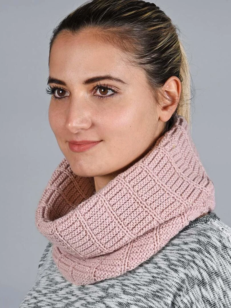 Snood Komin Made in UE Vieux rose