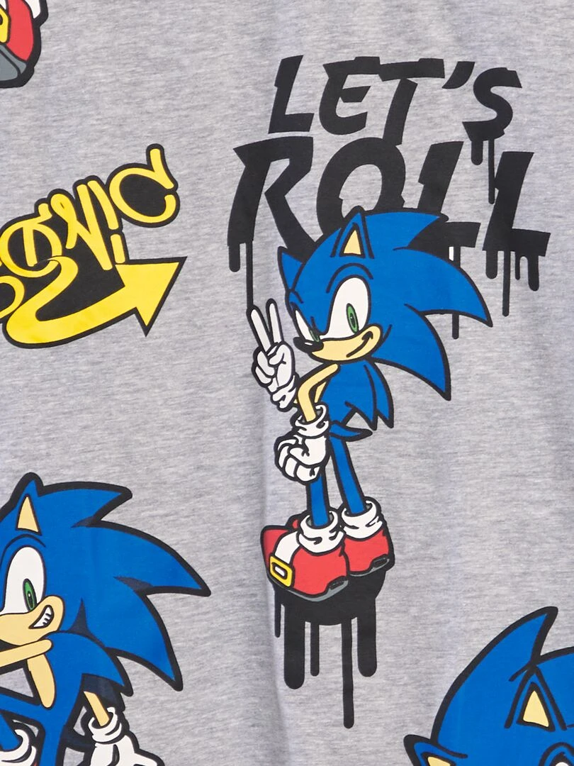 T shirt 'Sonic' manches courtes Gris