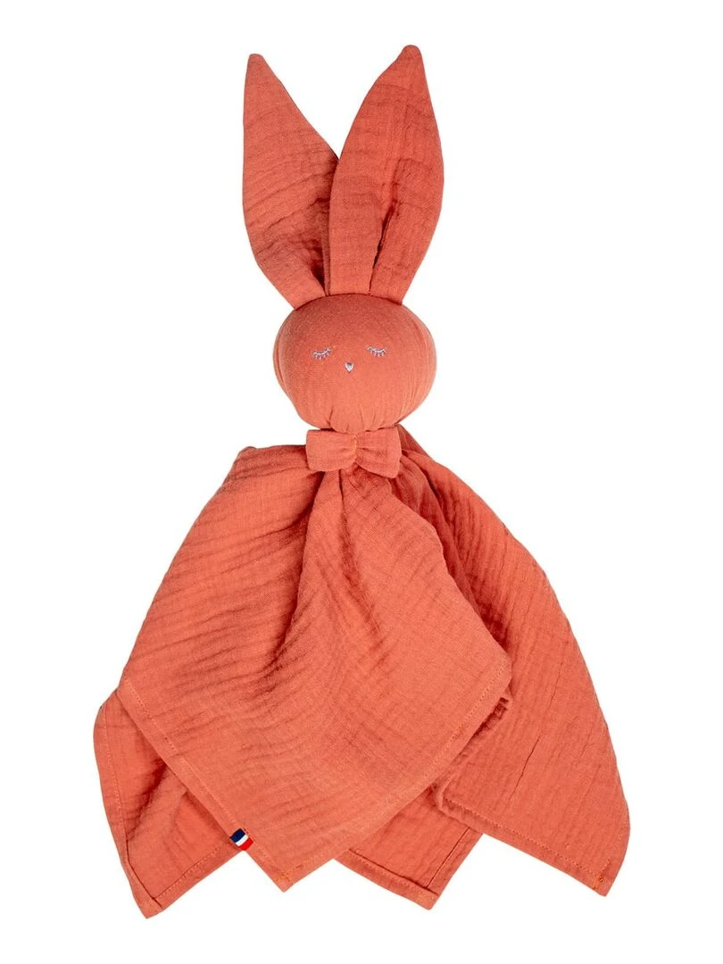 Doudou plat Lapin personnalisable Jeanne Marron