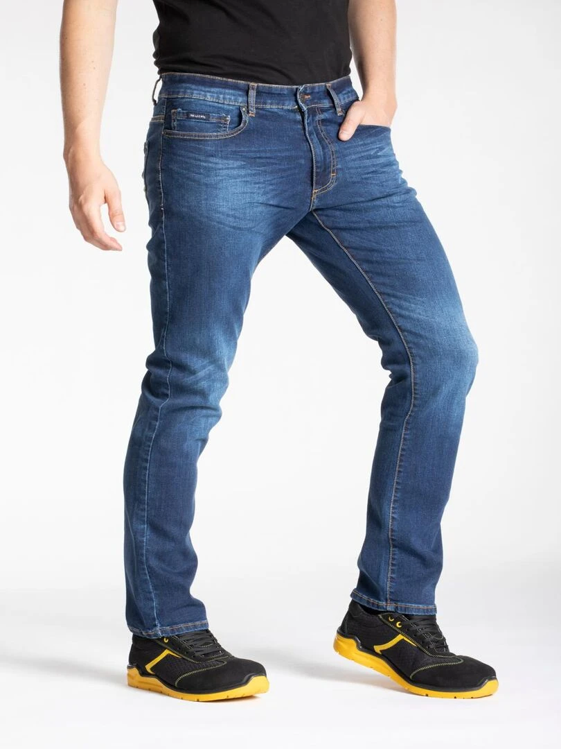 Jeans de travail coupe droite confort denim brossé stretch WORK8 'Rica Lewis'   Bleu