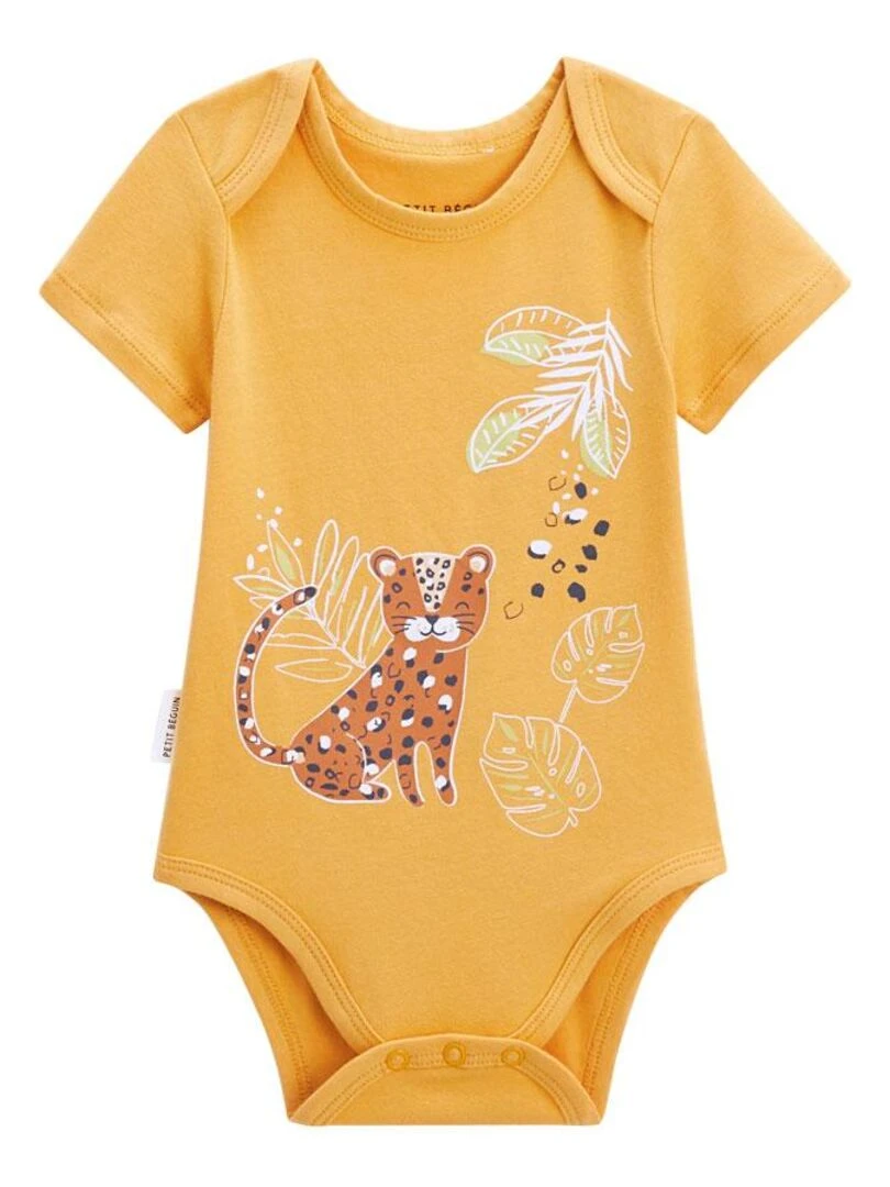 Lot de 2 bodies bébé manches courtes Wakae   Moutarde