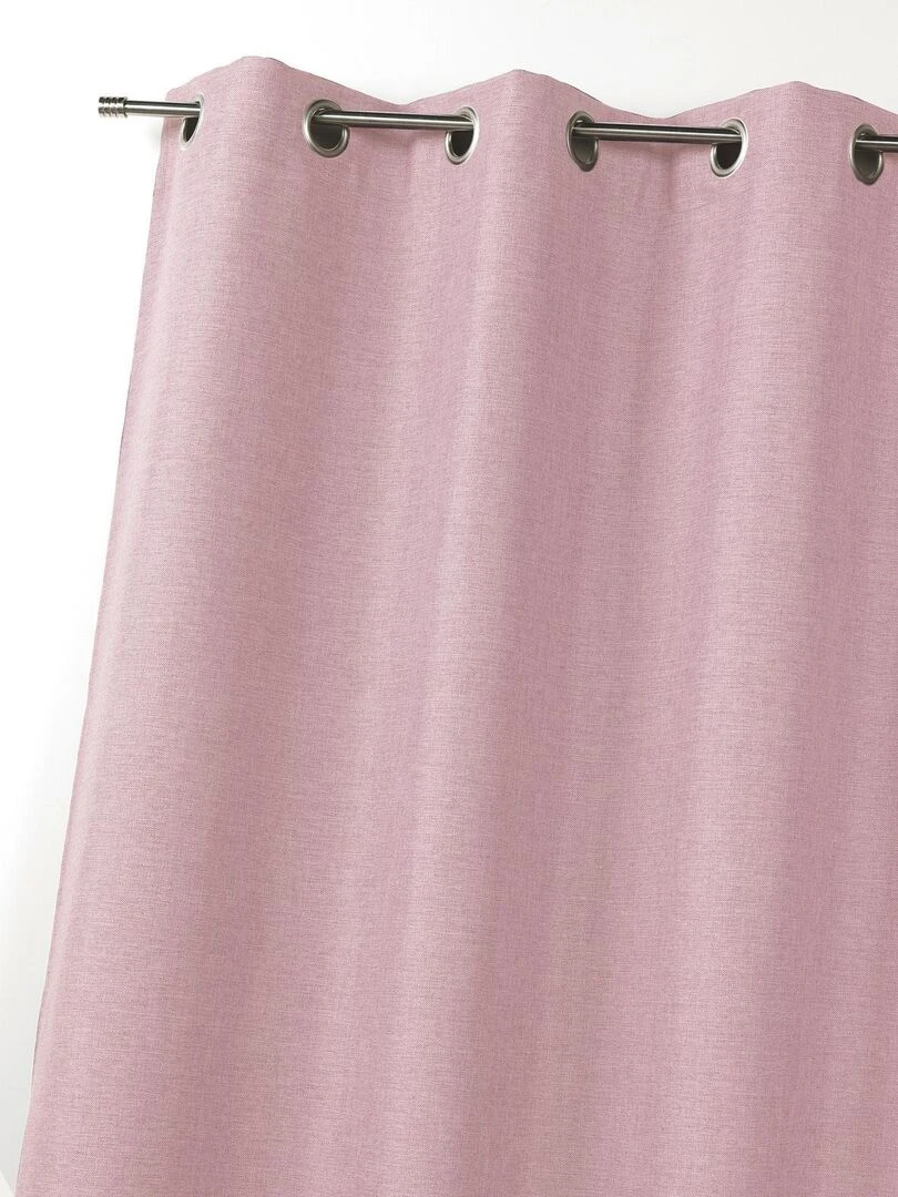 Rideau toile uni aspect naturel Rose clair