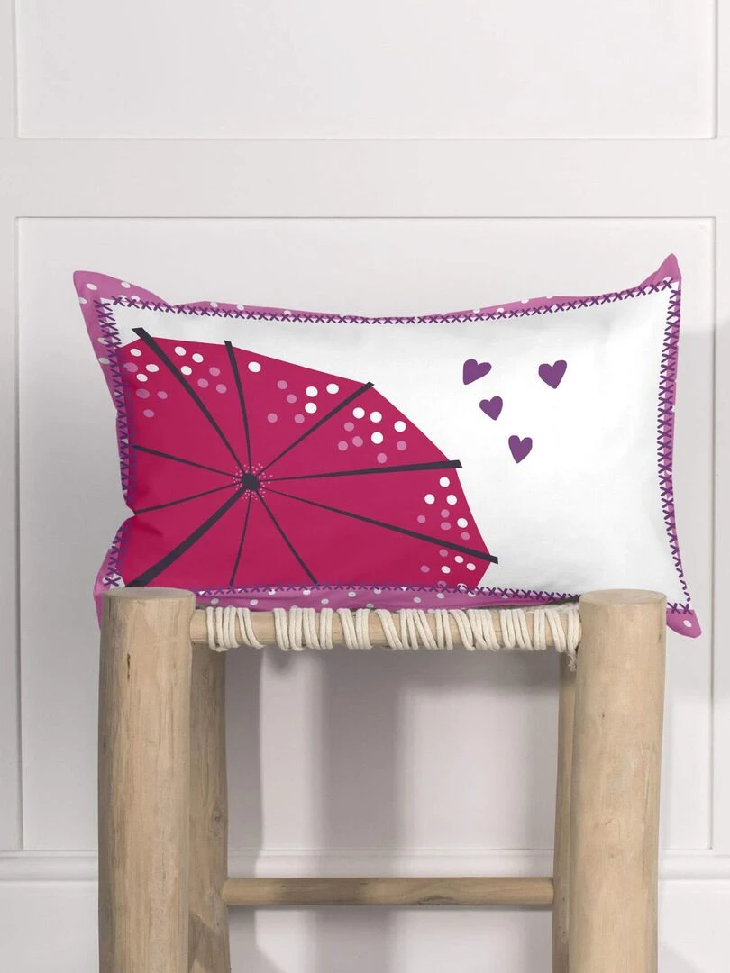 Housse de coussin Cherry blossom "Happyfriday" Blanc