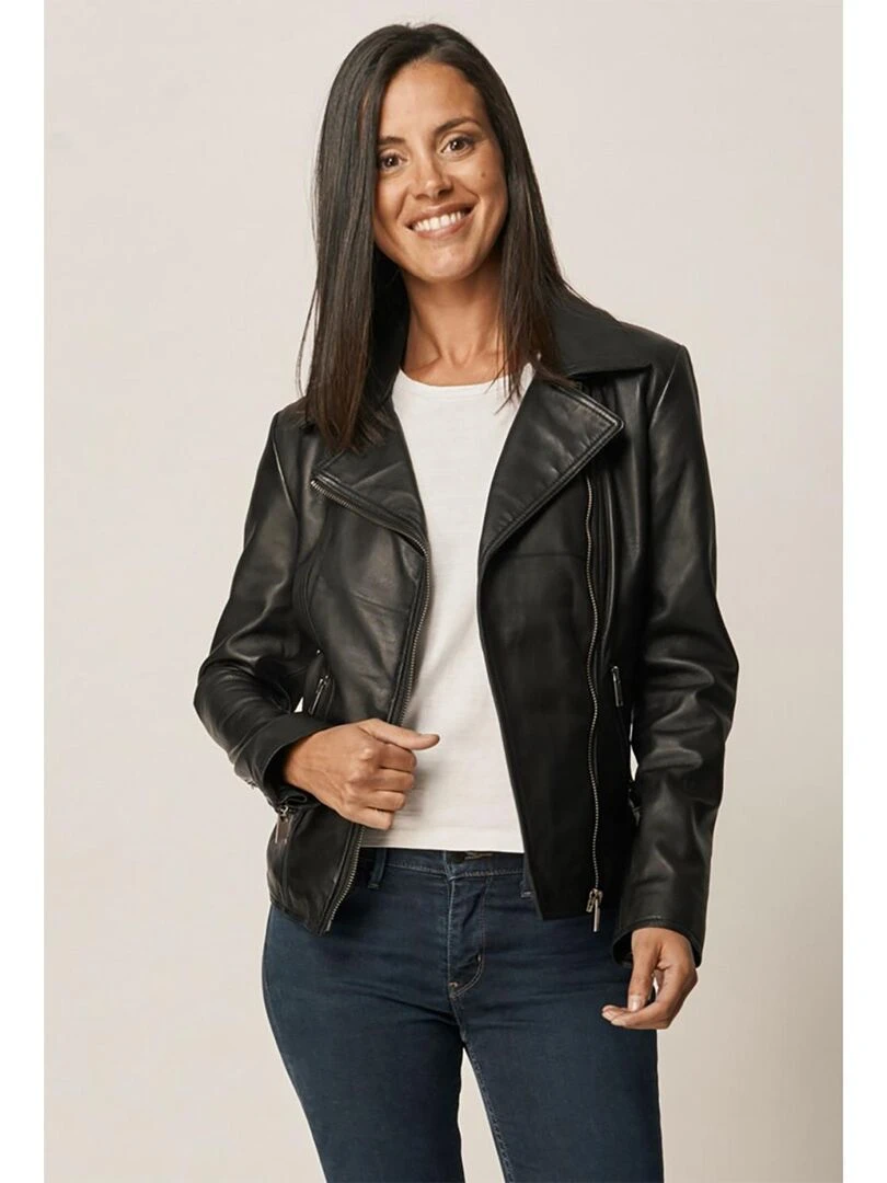 Lee Cooper Veste manches longues cuir regular fit BERENGERE Noir