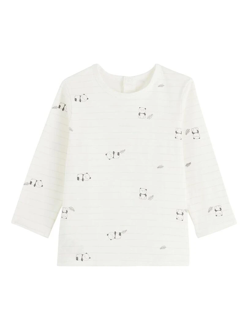 Ensemble salopette bébé et t shirt Mini Panda   Beige sable