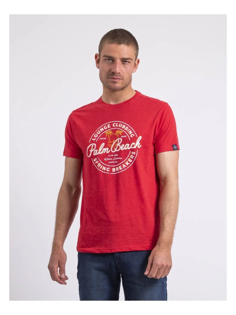 T shirt col rond NAKIWOK Rouge
