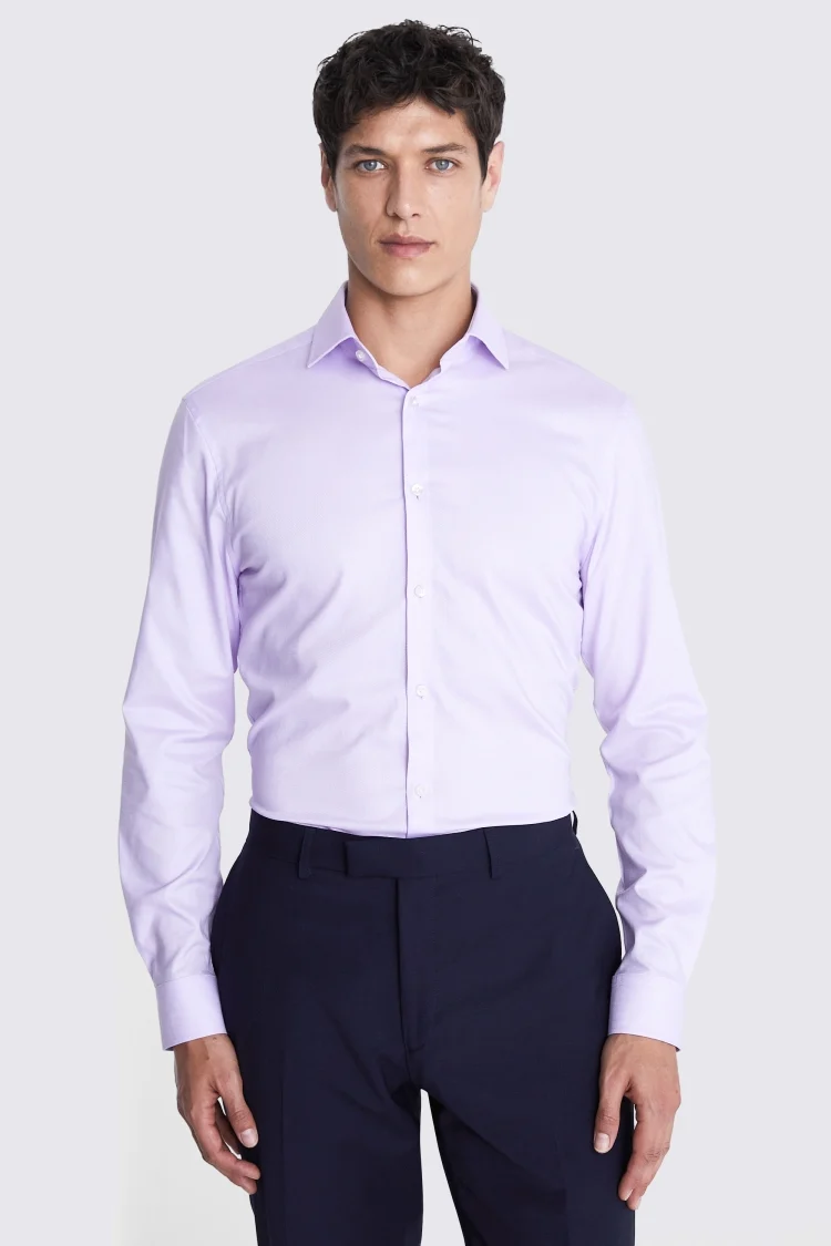 Slim Fit Lilac Dobby Stretch Shirt Buy Online at Moss