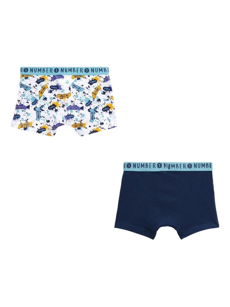 Lot de 2 boxers garçon Than Bleu