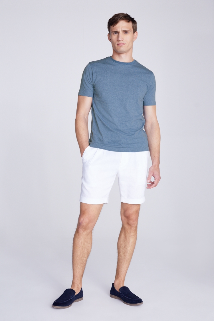 Sky Blue Melange Crew Neck T-Shirt Buy Online at Moss