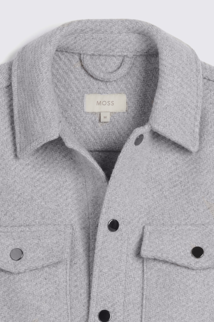 Light Grey Structured Shacket    Buy Online at Moss