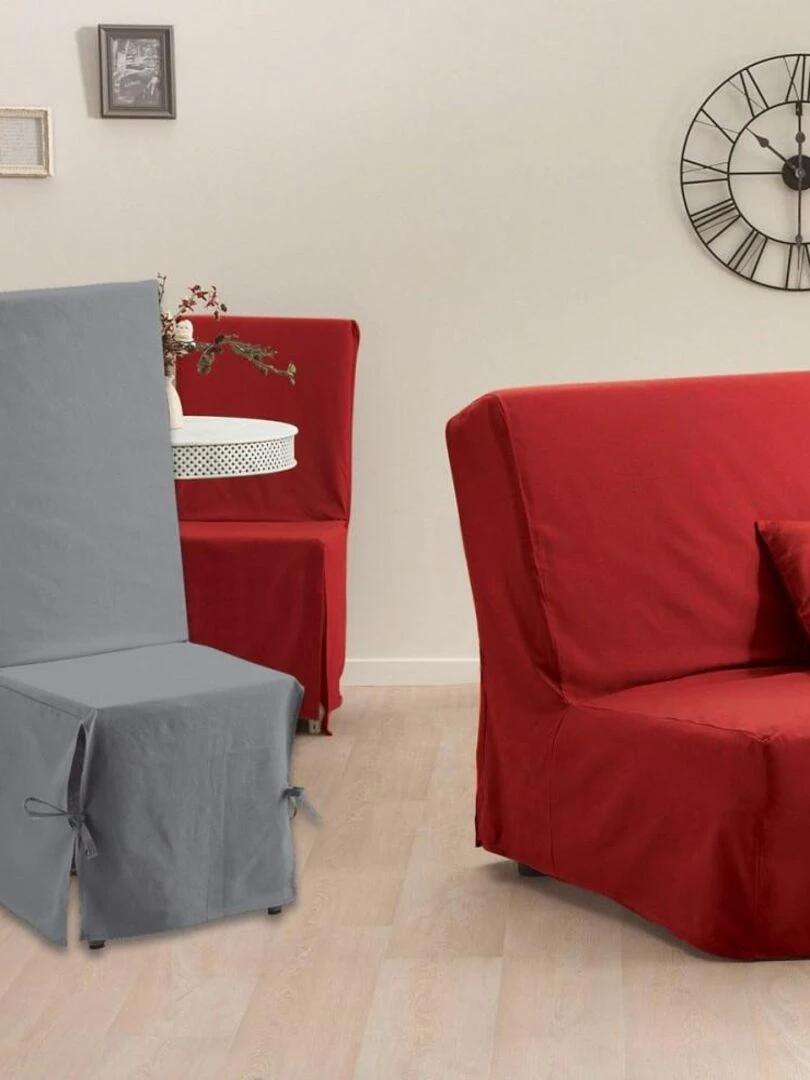 Housse de chaise Renato gris coton Gris
