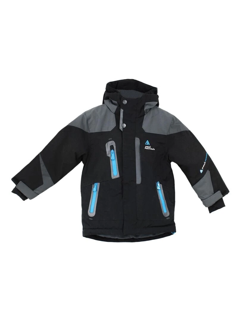 Blouson de ski garçon ECETAL PEAK MOUNTAIN Noir Noir
