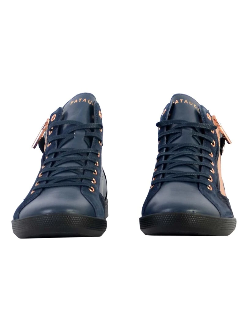 Basket Montante Cuir Pataugas Palme   Bleu