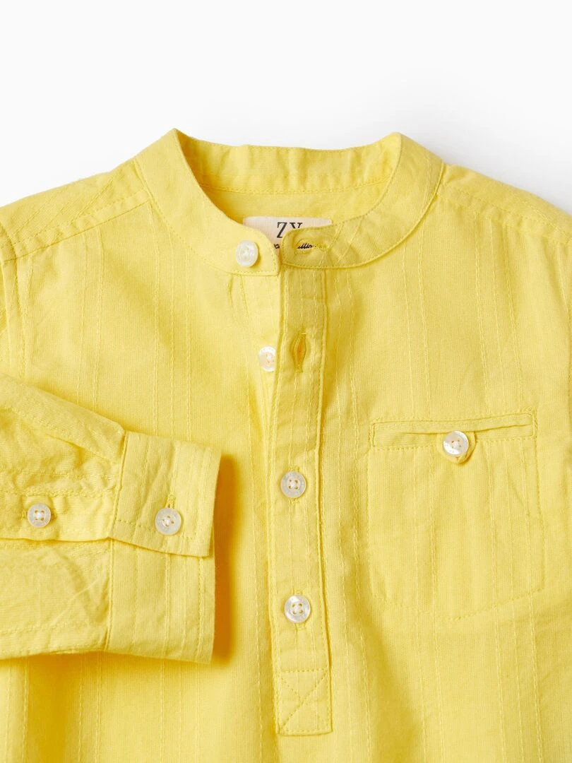 Chemise à manches longues en coton pour bébé garçon 'Special Days' manches longues CÉRÉMONIE   Jaune foncé