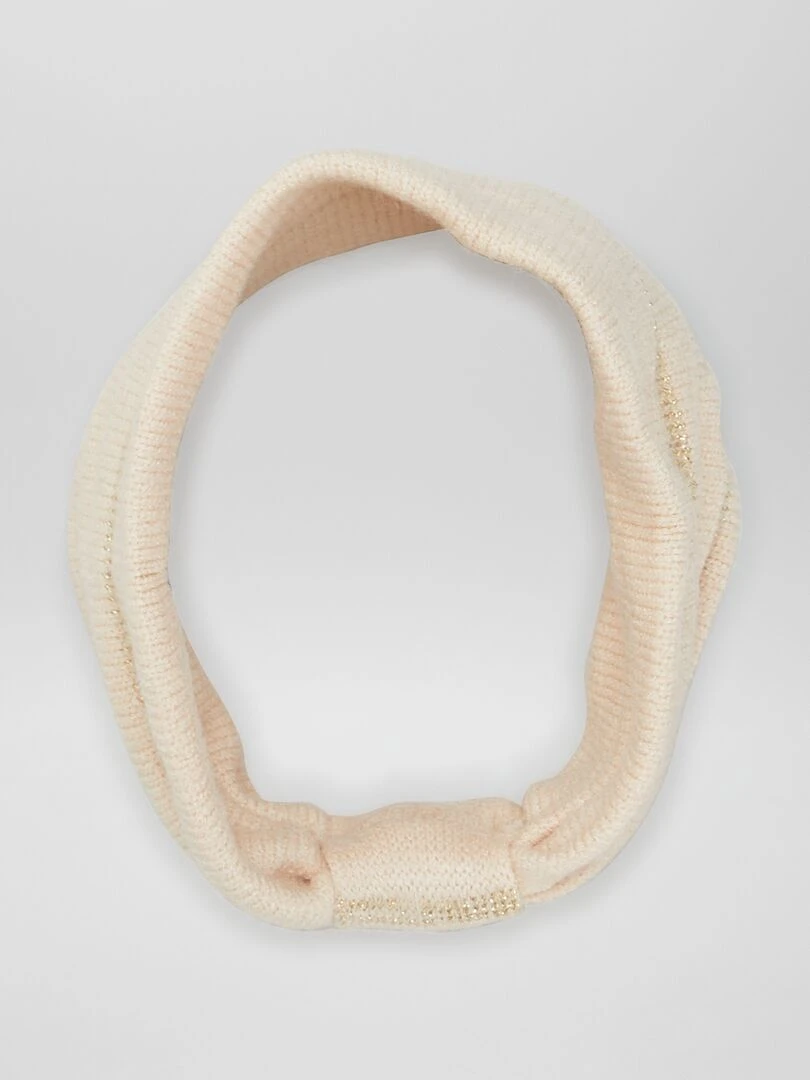 Bandeau en maille tricot   Ecru