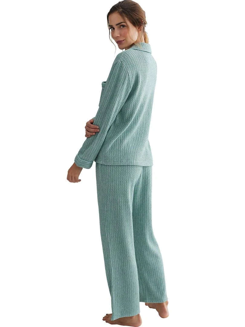 Pyjama pantalon chemise manches longues Espiga Vert