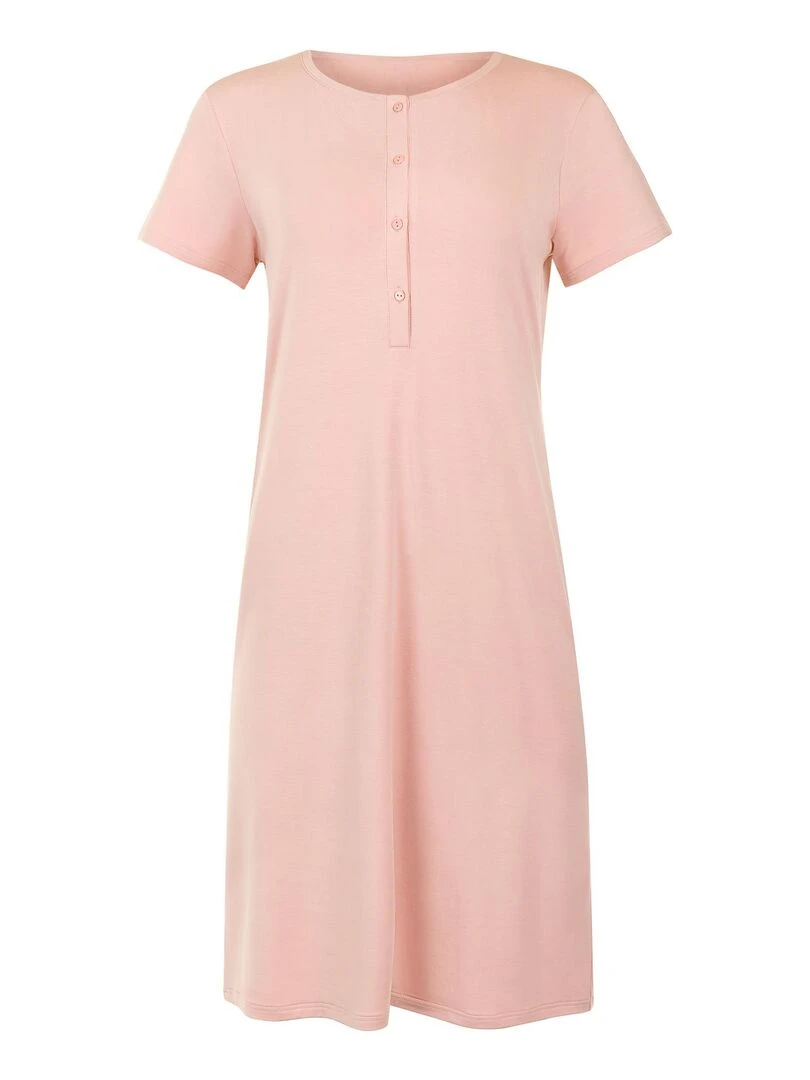 Chemise de nuit manches courtes Lilly   Rose