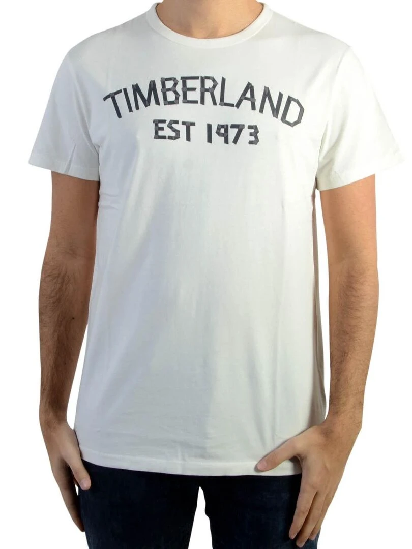 Tee Shirt Timberland Tape Tee Picket Fence Blanc