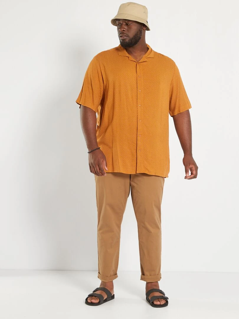 Chino slim en coton stretch L30 marron