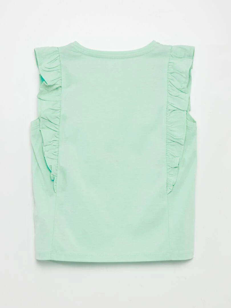 T shirt en jersey avec volants   vert