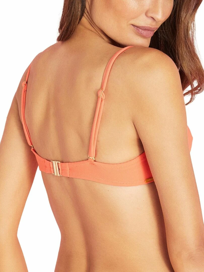 Haut maillot de bain armaturé multipositions Miami Orange corail