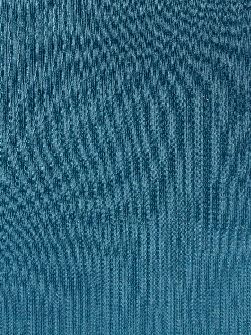 Sous pull col montant maille côtelée Thermolactyl et soie   Damart   Bleu pétrole
