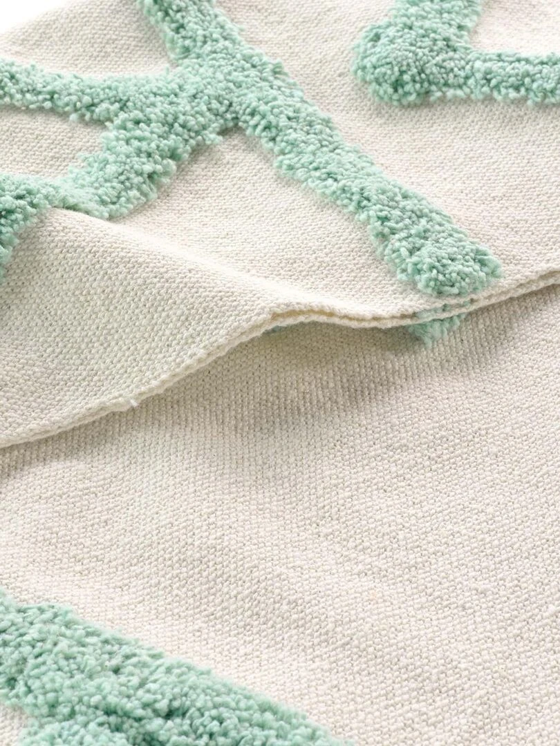 Plaid frangé et tufté   Vert sapin