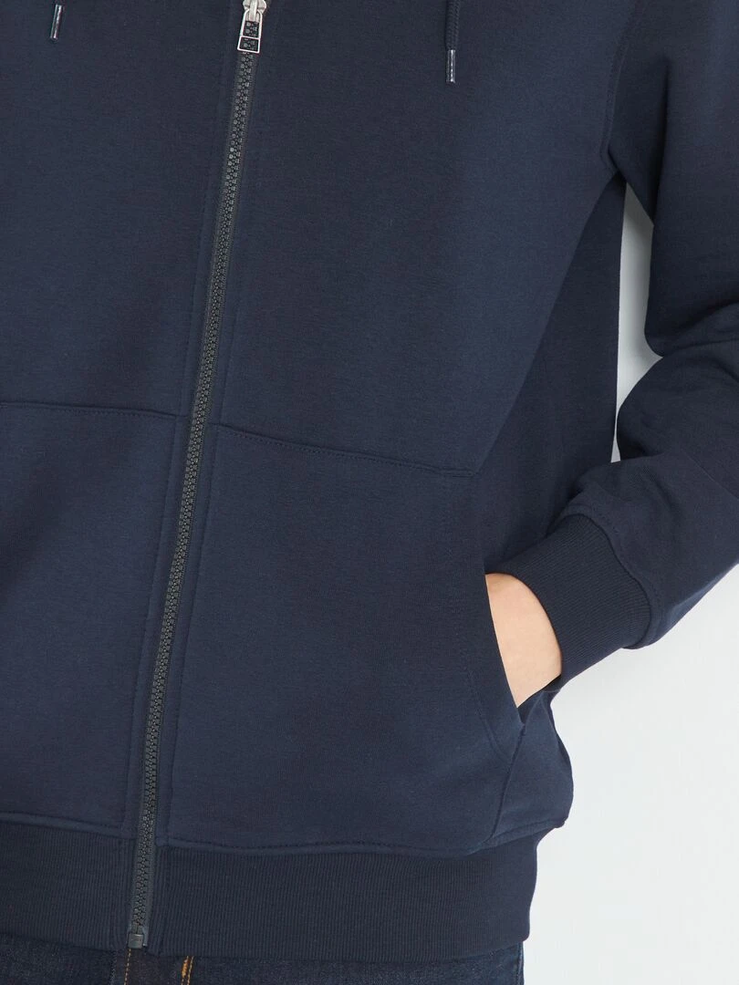 Sweat zippé à capuche   Bleu marine