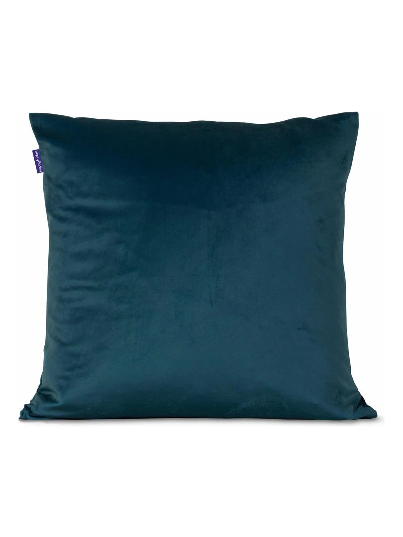 Housse de coussin décoratif Velvet "Happyfriday" Bleu turquoise
