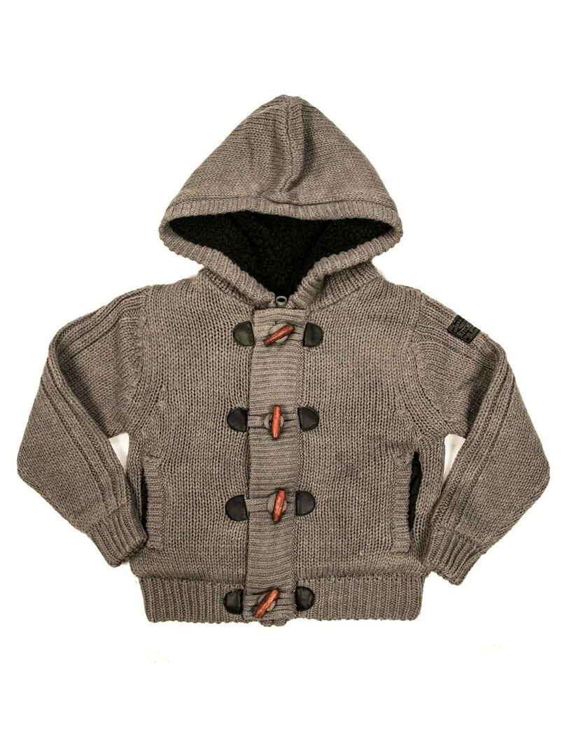 GILET CAPUCHE LOTO BOY Gris clair